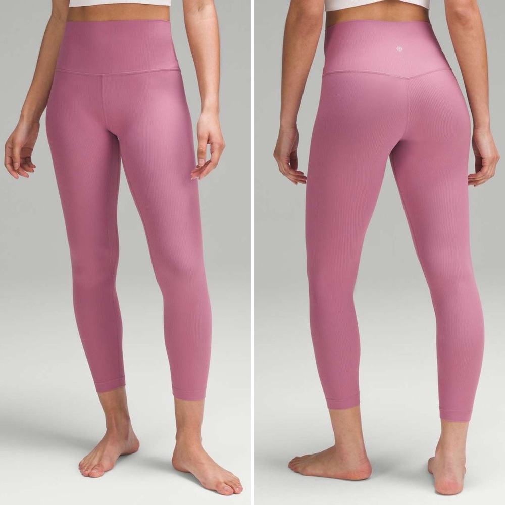 LULULEMON Align Ribbed High-Rise Pant Legging Tight 25" in Velvet Dust Size 10